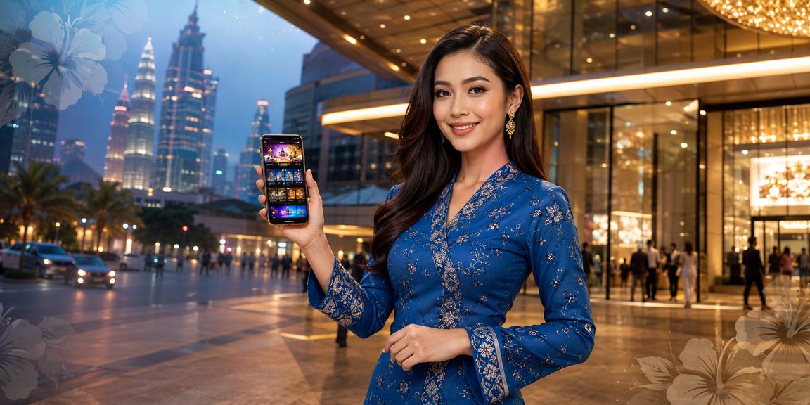 Malaysian user in baju kurung using the win4u platform in Kuala Lumpur